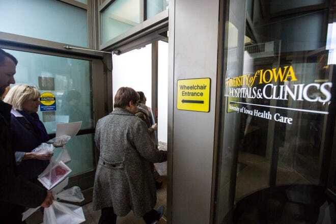 university of iowa hospital employees leaving building on valentines day